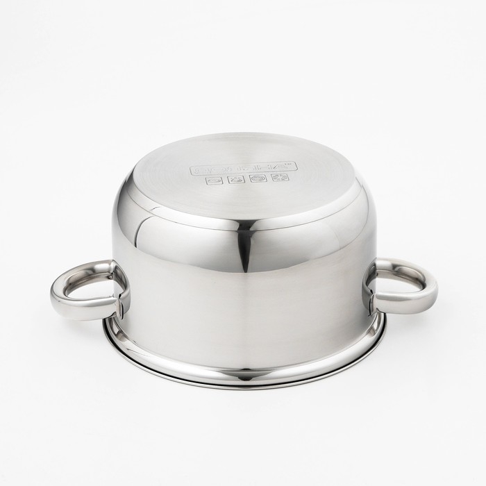 Кастрюля с крышкой из нержавеющей стали Доляна &laquo;Классика&raquo;, 2,2 л, d=19 см, капсульное дно