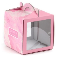 Коробка кондитерская с окном, сундук, &laquo;Нежные краски&raquo;, 20 х 20 х 20 см