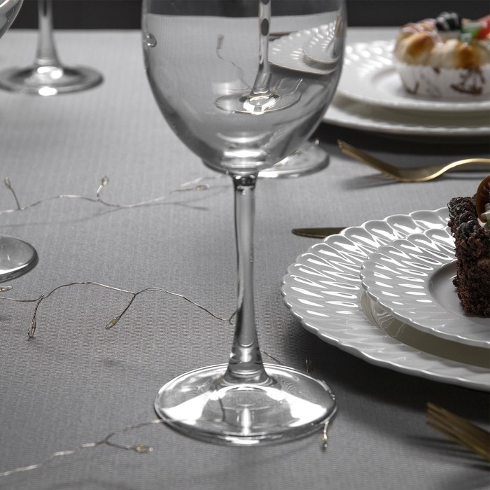 Гирлянда &laquo;Мишура&raquo; 1 м роса, IP20, серебристая нить, 20 LED, батарейки CR2032х2 (в комплекте), свечение тёплое белое