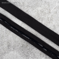 Резинка с силиконом, 15 мм, 10 &plusmn; 1 м, цвет чёрный