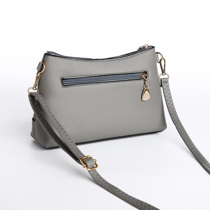 Сумка кросс-боди на молнии, цвет серый