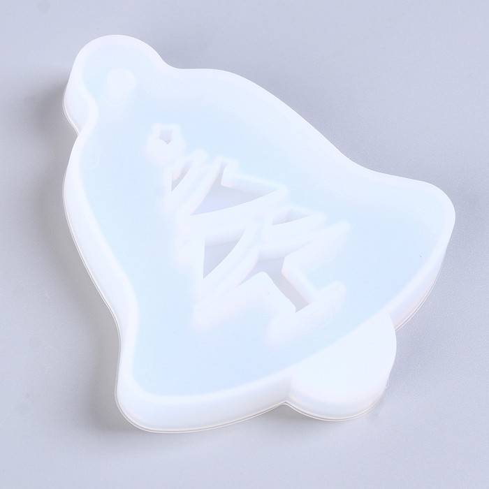 Форма силиконовая универсальная, подвеска &laquo;Колокольчик с ёлочкой&raquo;