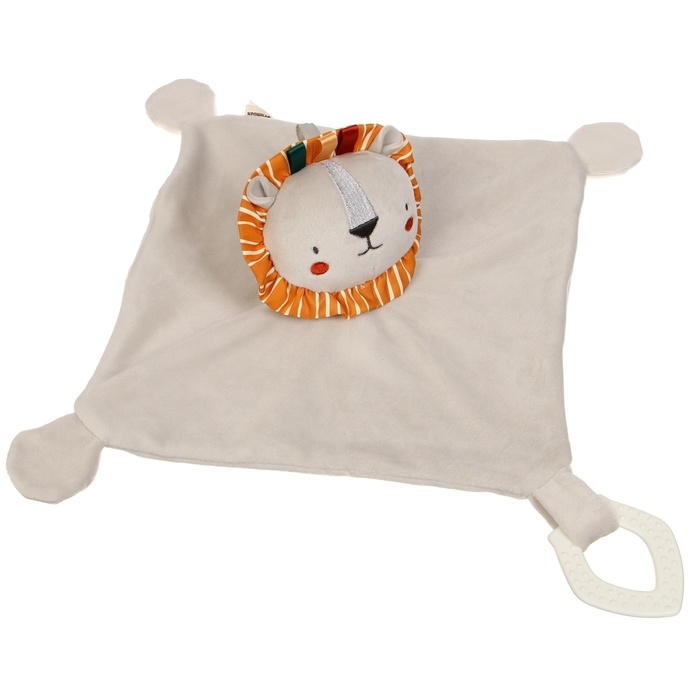 Комфортер - игрушка &laquo;Львенок Леон&raquo;, погремушка, прорезыватель, цвет серый, Крошка Я