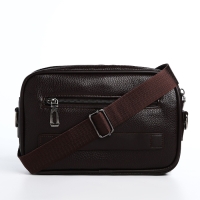 Сумка мужская через плечо, искусственная кожа, цвет коричневый