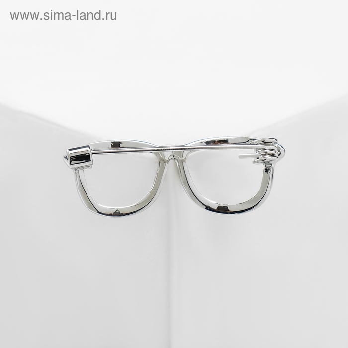 Брошь &laquo;Очки&raquo; оправа, цвет серебро