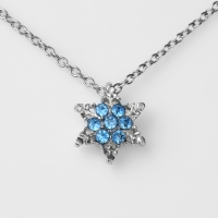 Новый год! Кулон &laquo;Новогодний&raquo; снежинка, цвет бело-голубой в серебре