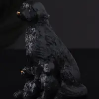 Фигура "Лабрадор с щенками", 10х7 см, черный