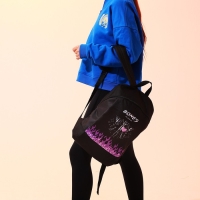 Рюкзак школьный текстильный BONES, 46х30х10 см, вертикальный карман, цвет чёрный