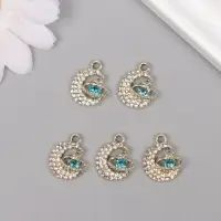 Декор для творчества металл, стразы "Космический месяц" золото 1,8х1,4х0,5 см