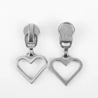 Бегунок автоматический для молнии &laquo;Спираль&raquo;, №5, декоративный &laquo;Сердце&raquo;, 10 шт., цвет никель