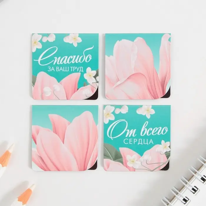 Магнитные закладки на подложке для книг &laquo;Дорогому воспитателю&raquo; 4 шт.