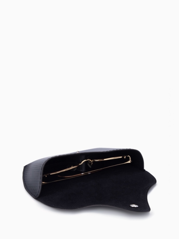 Футляр для очков на кнопке, длина 16 см, цвет чёрный