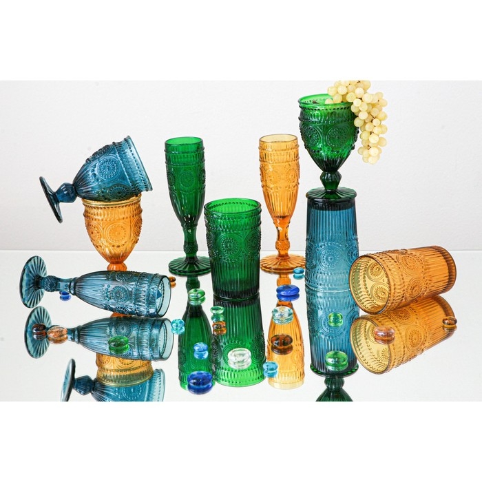 Бокал из стекла для шампанского Magistro &laquo;Ларго&raquo;, 180 мл, 7&times;19,7 см, цвет синий