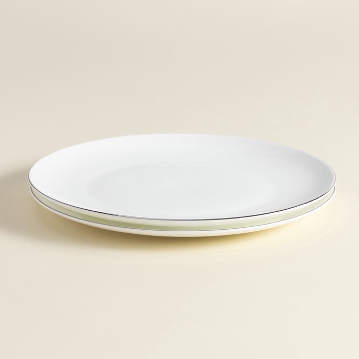 Тарелки SL Home &laquo;Каскарон&raquo;, d=23,3 см, набор 2 шт, костяной фарфор, белые