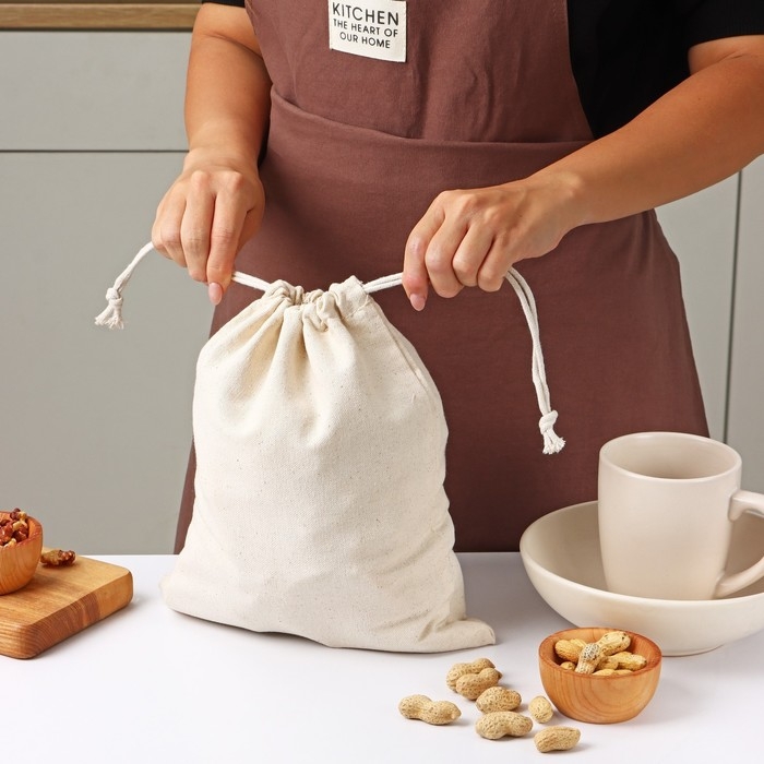 Мешочек для хранения продуктов Доляна, 25&times;30 см, лён