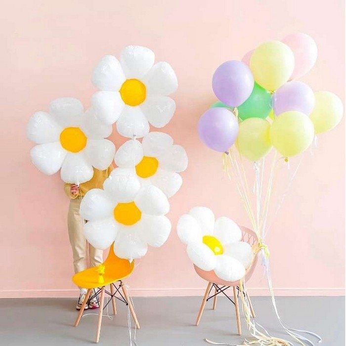 Шар фольгированный 46" &laquo;Ромашка белая&raquo;