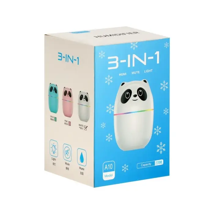 Увлажнитель воздуха Luazon HM-15 &laquo;Панда&raquo;, ультразвуковой, 220 мл, с подсветкой, USB, белый