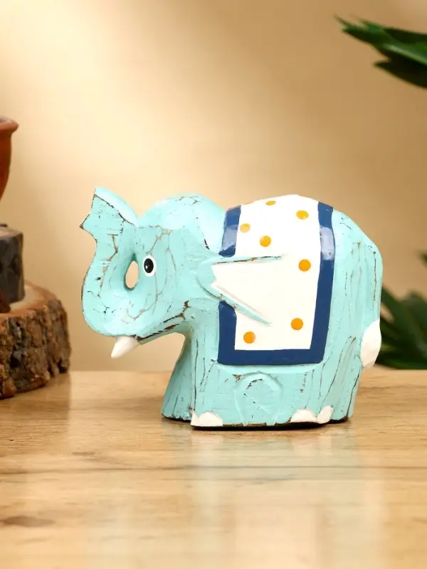 Сувенир &laquo;Слонёнок&raquo;, 12&times;5&times;9 см, дерево, бирюзовый