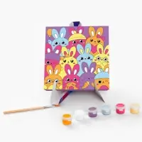 Картина по номерам для детей на подставке &laquo;Милые зайчата&raquo;, 15 х 15 см