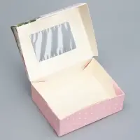 Кондитерская упаковка, коробка с ламинацией &laquo;Тюльпаны&raquo;, 10 х 8 х 3.5 см