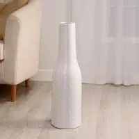 Ваза керамика напольная "Бутыль" крапинка, 60 см, белый
