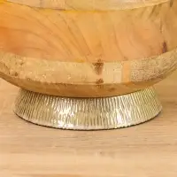 Конфетница с крышкой "Грильяж" алюминиевая с манговым деревом 17,5х17,5х18 см