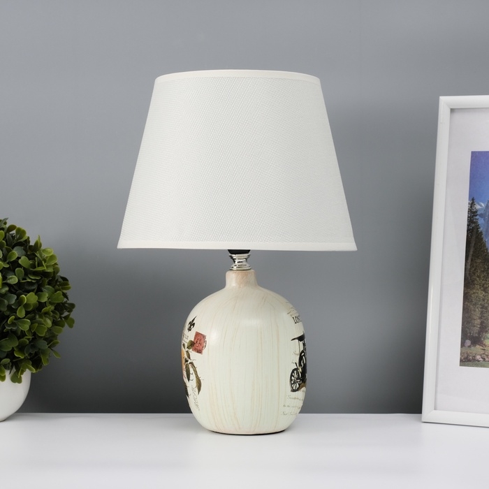 Настольная лампа с абажуром RISALUX &laquo;Аджена&raquo;, Е14, 40 Вт, 22.5&times;22.5&times;32.5 см