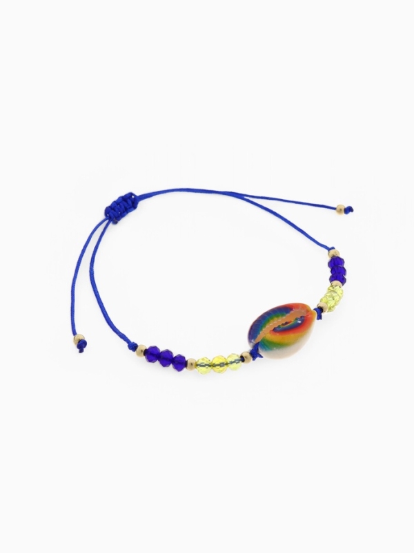 Браслет-оберег &laquo;Глазик&raquo; ракушка (неделимая фасовка 12 шт., цена за шт.), цветной в золоте