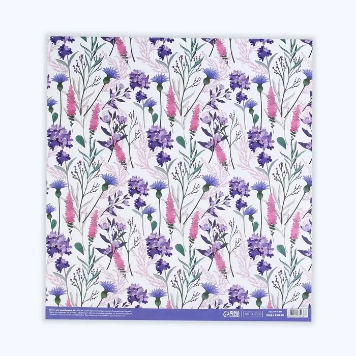 Бумага для скрапбукинга &laquo;Акварельные цветы&raquo;, 30,5 х 32 см, 180 г/м&sup2;