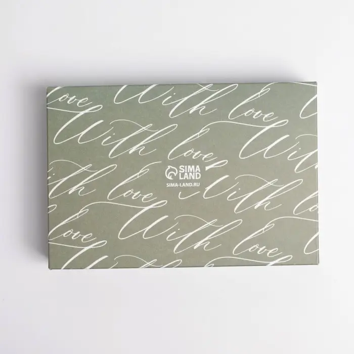 Кондитерская упаковка, коробка для макарун с PVC крышкой, With love, 18 х 12 х 3.5 см