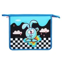 Папка для тетрадей А5, 205 х 240 х 40 мм, молния сверху, пластик/текстиль, Hatber "Смешарики Крош"