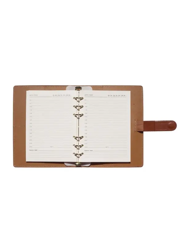 Органайзер на кольцах, C6, с хлястиком, 80л, линия, к/зам, Коричневый