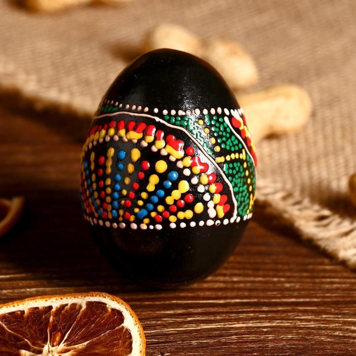 Сувенирный музыкальный инструмент Маракас "Яйцо с узором" МИКС 6,5х5х5 см