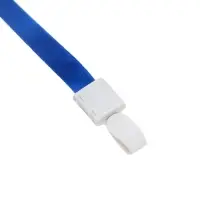 Лента для бейджа, ширина-10 мм, длина-80 см, с пластиковым держателем, синяя