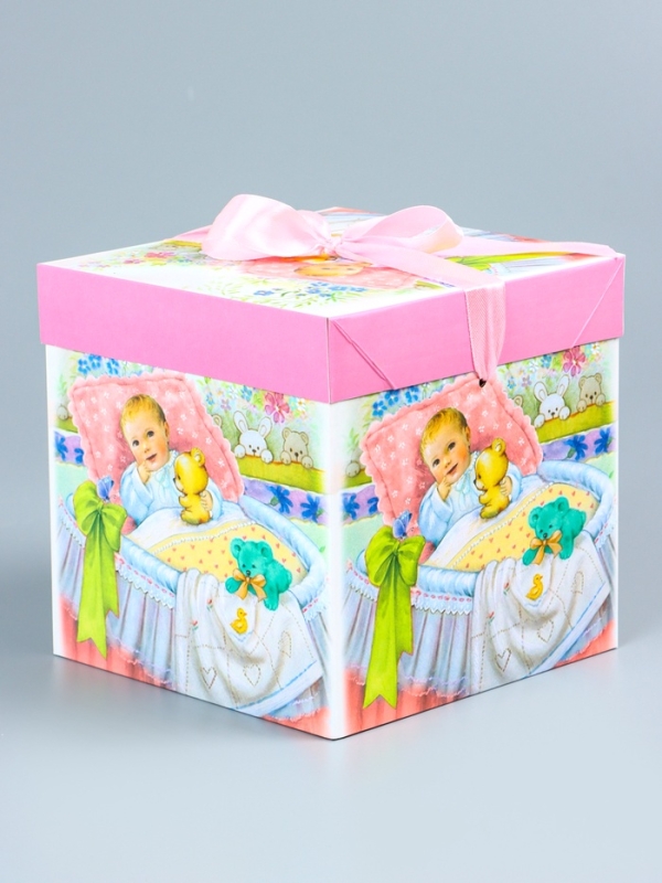 Коробка подарочная самосборная &laquo;Детская&raquo; Девочкам 15&times;15&times;15 см