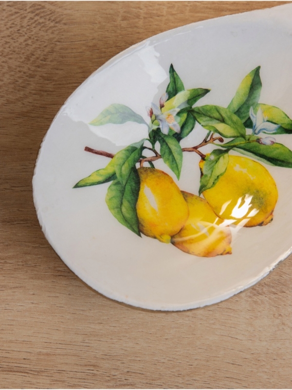 Подставка под ложку "Лимоны" дерево манго 25,5х9х3,8 см