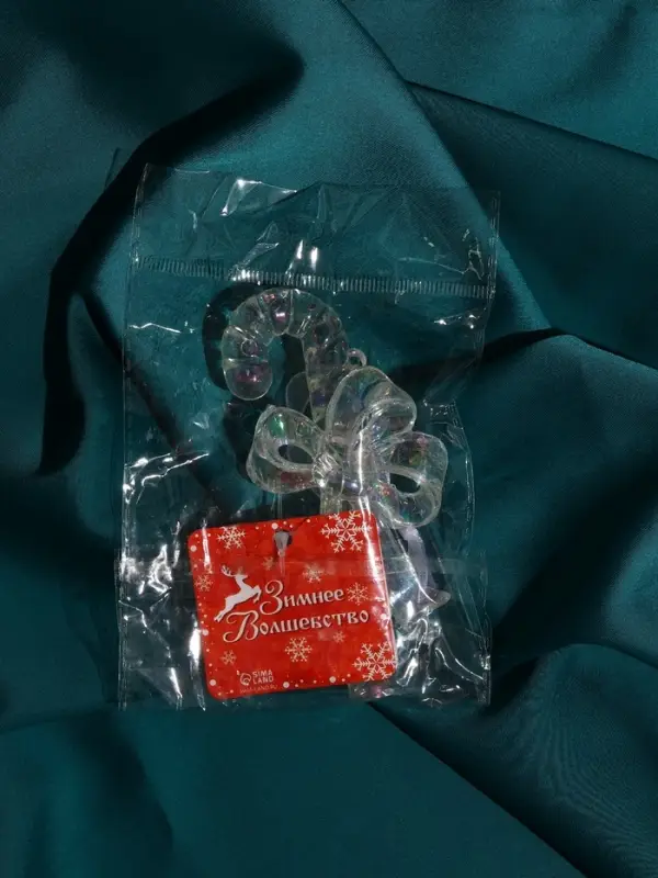 Украшение ёлочное "Льдинка" леденец, 11х5 см, перелив прозрачный