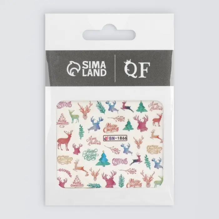 Слайдеры для ногтей &laquo;Олени&raquo;, разноцветные