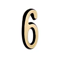Цифра дверная 6 ТУНДРА, пластиковая, цвет золото 1 шт.
