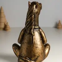 Копилка "Лошадь с подковой" 14х15х24 см, бронза
