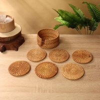 Подставка под горячее 10 см, ротанг (набор 6 шт)