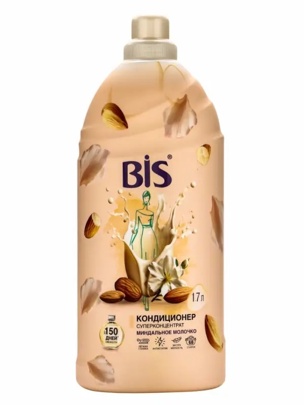 BIS Кондиционер для белья "Миндальное молочко", концентрированный, 1,7 л