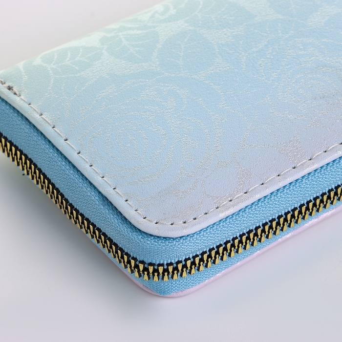 Кошелёк женский на молнии, цвет голубой