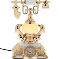 Часы-светильник "Ретро телефон", белый, с будильником, 28.5 х 18 х 18 см