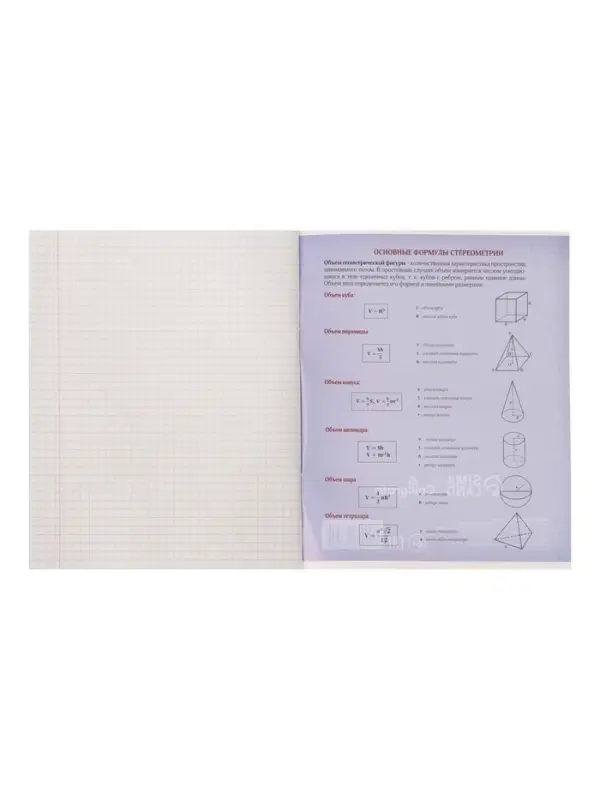 Тетрадь предметная, 36 листов в клетку, Calligrata &laquo;MonoTone. Геометрия&raquo;, серые листы