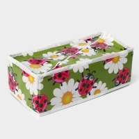 Органайзер для хранения белья Доляна &laquo;Божьи коровки&raquo;, 8 ячеек, 28&times;14&times;10 см, цвет зелёный