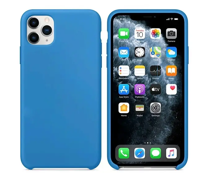 Чехол iPh 11 Pro Max Silicon Case 100% ORG Surf Blue (c LOGO)