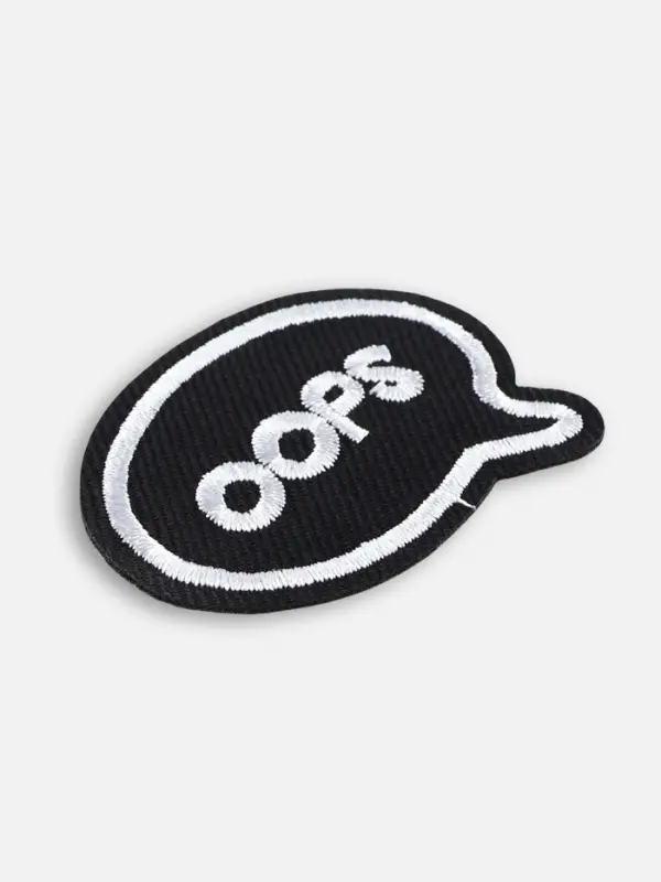 Термоаппликация Oops, 4.8&times;3.8 см, фасовка 10 шт., чёрная