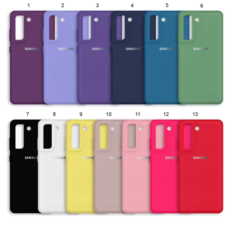Чехол Samsung S21 FE Silicone Cover (с лого)