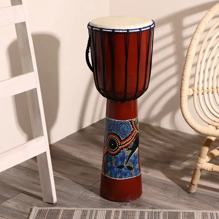 Сувенирный музыкальный инструмент барабан джембе &laquo;Цветной&raquo;, 70&times;25&times;25 см, МИКС